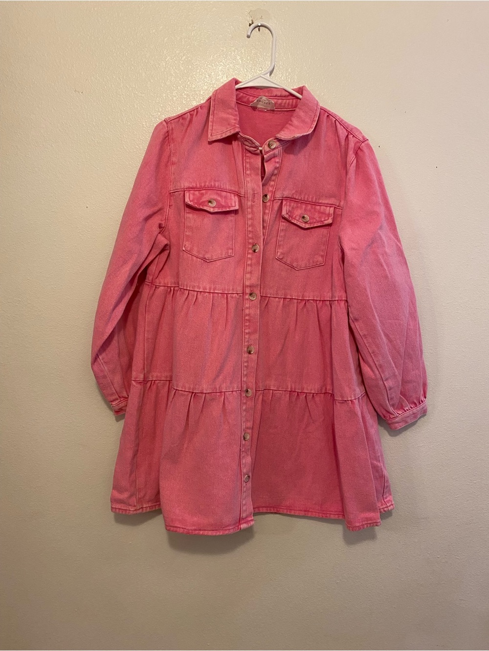 ANDRÉE BY UNIT Pink Casual Button-Front Dress